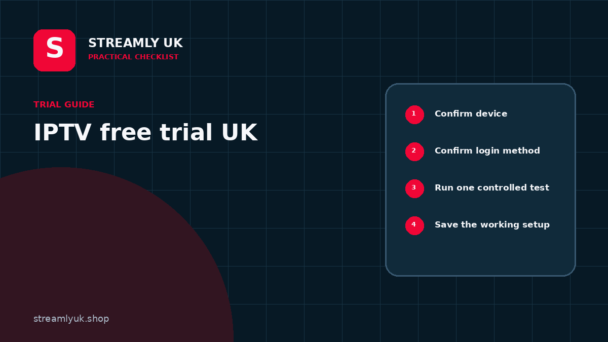 IPTV free trial UK setup checklist diagram