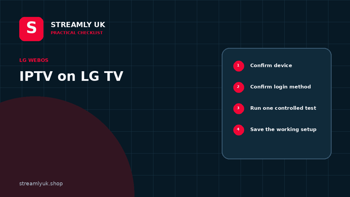 IPTV on LG TV setup checklist diagram