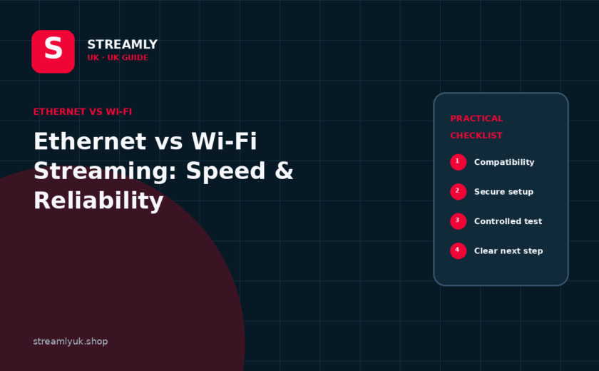 Streamly UK guide thumbnail: Ethernet vs Wi-Fi Streaming: Speed & Reliability