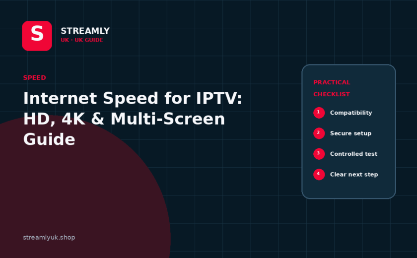 Streamly UK guide thumbnail: Internet Speed for IPTV: HD, 4K & Multi-Screen Guide