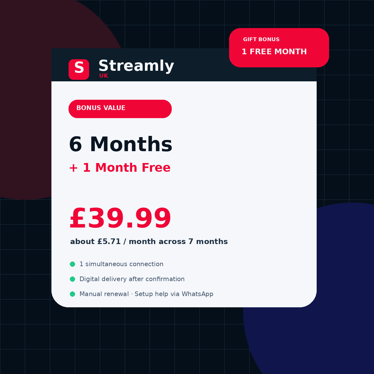 6 month IPTV UK plan plan image
